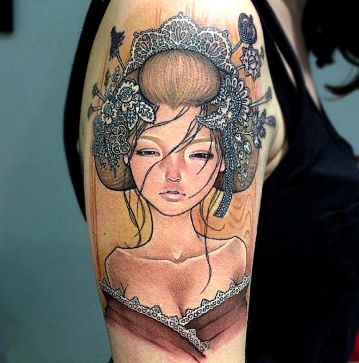 Tatuajes de geisha sexy