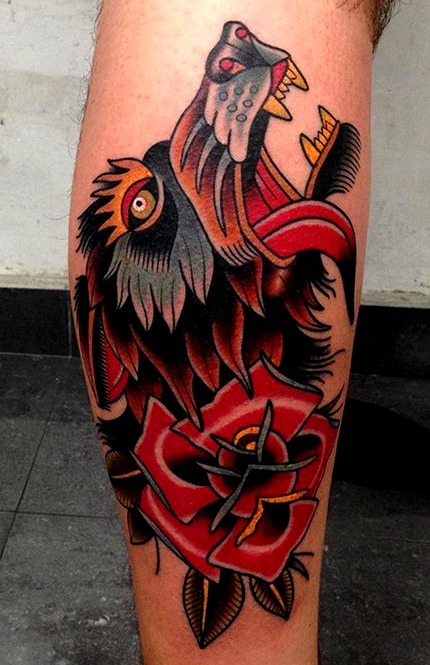 Tatuajes de lobos y rosas
