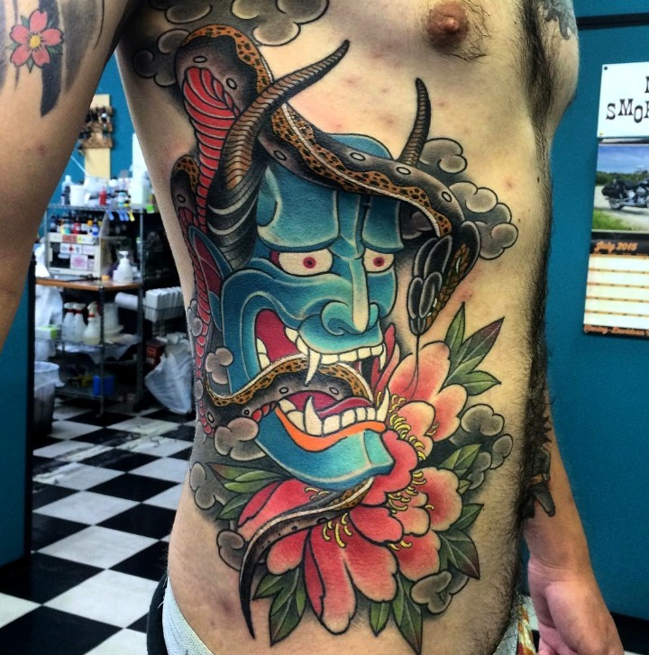 Tatuajes de máscaras japonesas