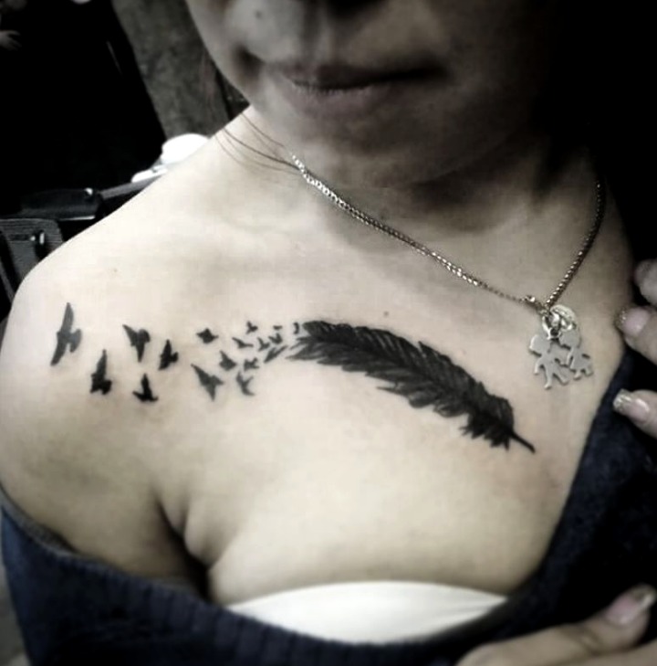 Tatuajes en el pecho para mujeres