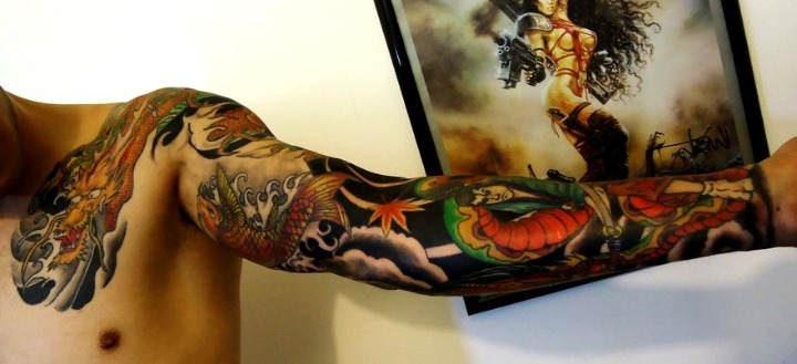 Tatuajes japoneses en el brazo