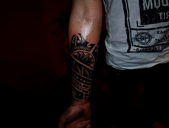 Maori tattoos on the forearm