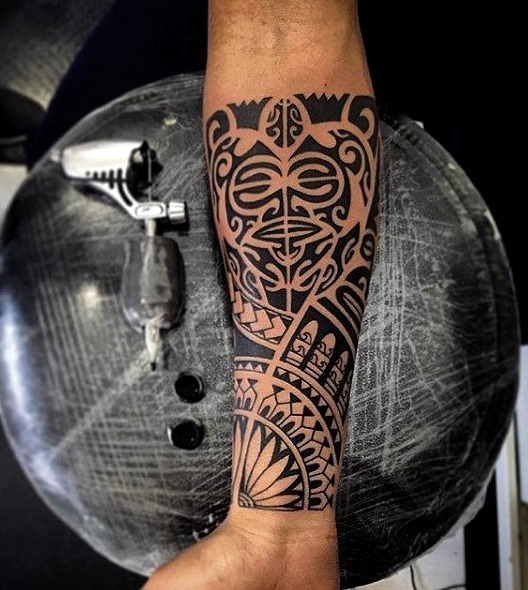 Maori tattoos on the forearm