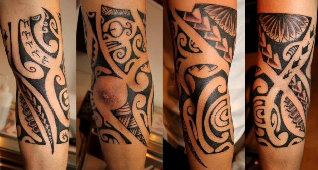 Tatuajes maoríes en el codo